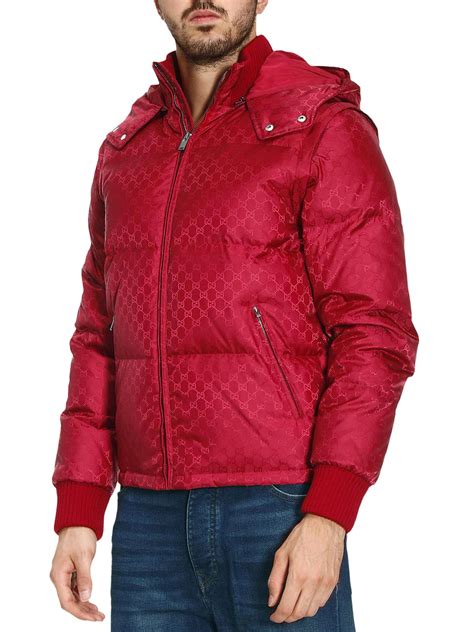 gucci windbreaker jacket red|Gucci jacquard puffer jacket.